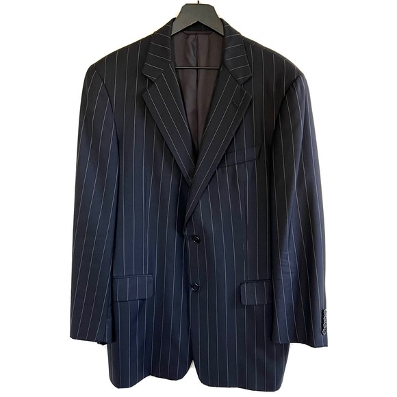 Hickey Freeman Bespoke Loro Piana Mens Pinstripe Sport Coat Size 34R